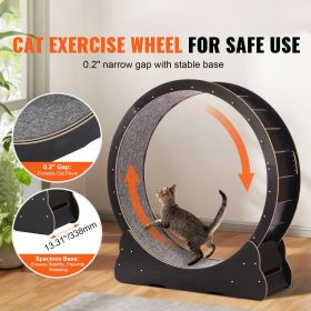 Wooden Cat Exercise Wheel, 43.3" Large Cat Treadmill Wheel for Indoor Cats