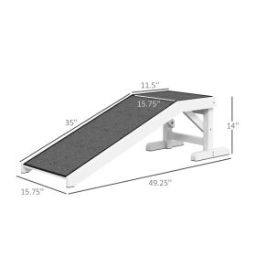 PawHut  Pet Ramp For Dogs & Cats With Non-Slip Carpet, White (Option: White Gray)