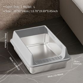 Only Self Pickup---Stainless Steel Cat Litter Box (Option: L15  Grey LSJ2)