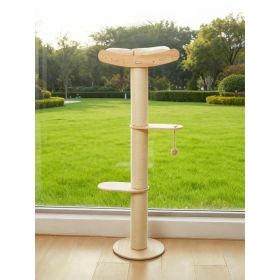 Half Cat Tree Tower-3-Tier Hemp Scratching Post, Perches & Sturdy Activity Center Suction Cup (Option: 7017WH)