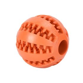 Dog Squeaky Ball Toy; Pet Chew Toy For Dog; Tooth Cleaning Ball Bite Resistant Pet Supplies (Color: Orange, size: 2.0Inch)