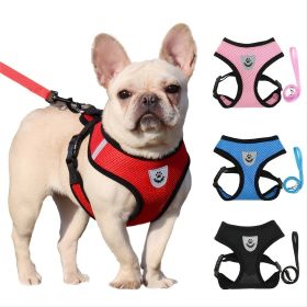 Reflective Pet Harness And Leash Set For Dog & Cat; Adjustable No Pull Dog Harness With Soft Mesh (Color: Black, size: m)