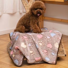 Prt Soft Brown Heart Claw Print Pet Rug For Dog And Cat S 23in*16in M 30in*20in L 41in*30in (Color: Brown - Polyester, size: m)