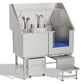 50 in Stainless Steel Dog Washing Station (Option: Silver)
