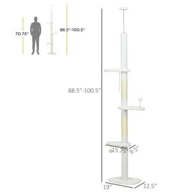 Floor To Ceiling Cat Tree (Option: White 370x180x540 mm)