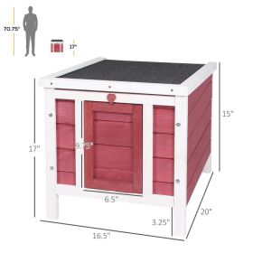 Small Rabbit Hutch Bunny Cage Guinea Pig Cage Duck House Dog House With Openable & Waterproof Roof (Option: Red 575x475x165 mm)